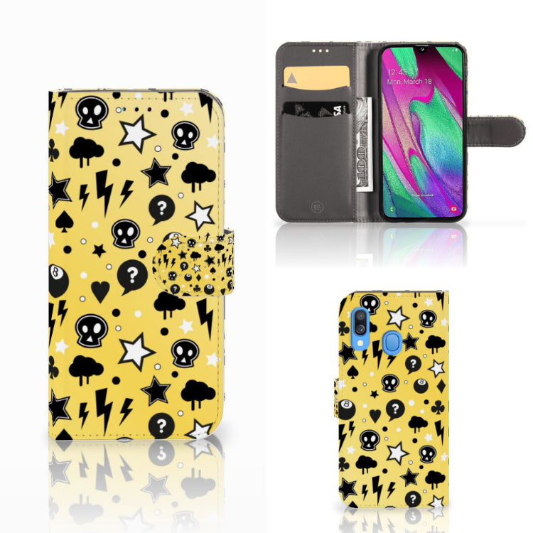 Telefoonhoesje met Naam Samsung Galaxy A40 Punk Geel