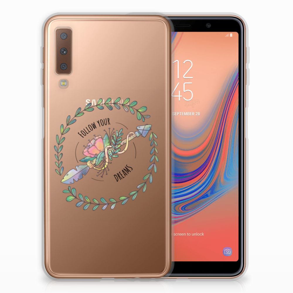 Samsung Galaxy A7 (2018) Telefoonhoesje met Naam Boho Dreams