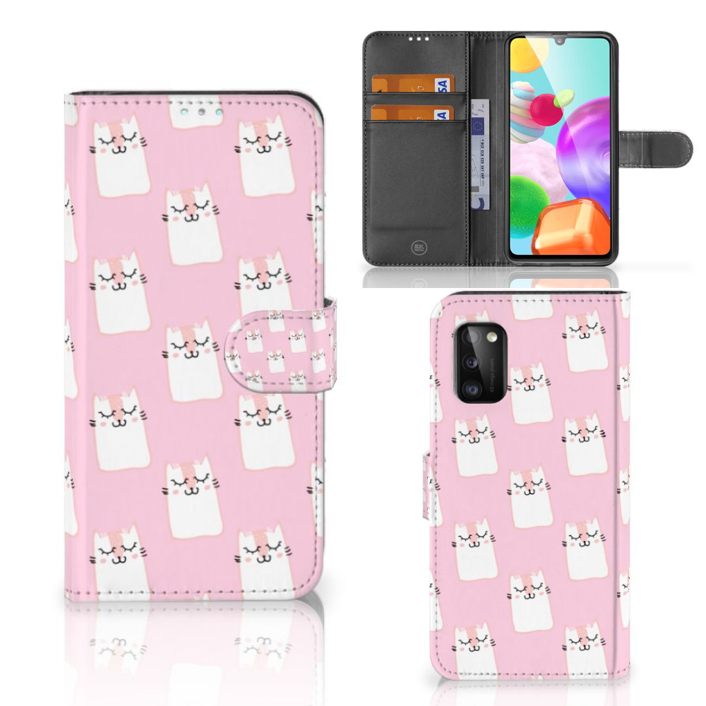 Samsung Galaxy A41 Telefoonhoesje met Pasjes Sleeping Cats