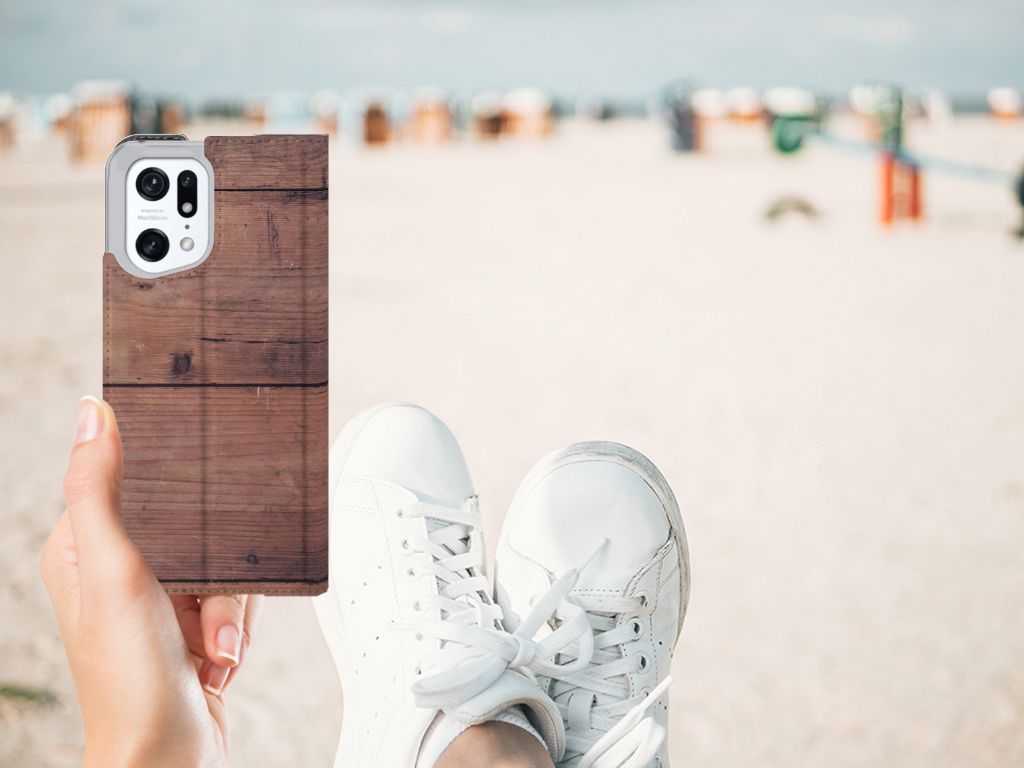OPPO Find X5 Pro Book Wallet Case Old Wood - B2C Telecom