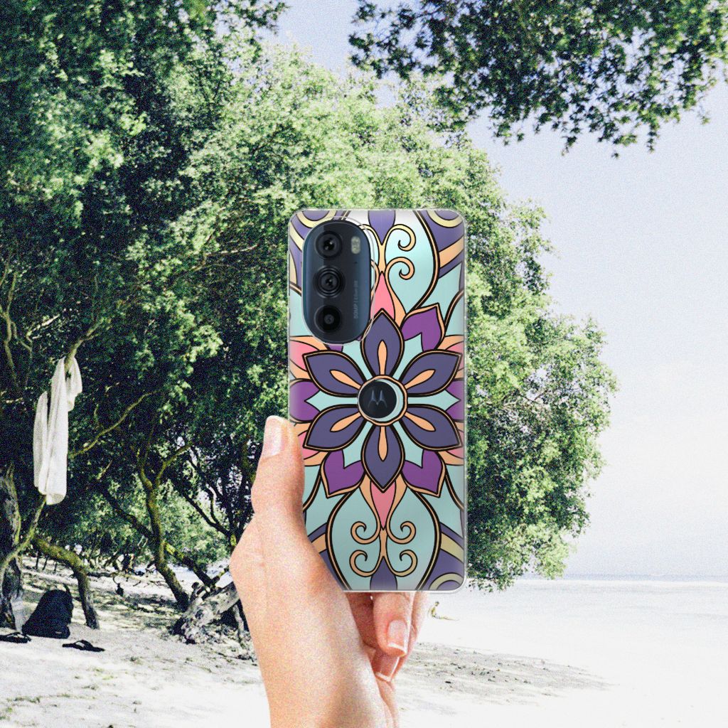 Motorola Edge 30 Pro TPU Case Purple Flower B2C Telecom