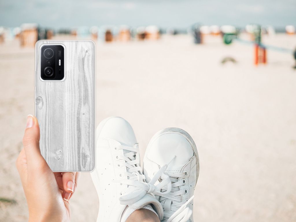 Xiaomi 11T | 11T Pro Bumper Hoesje White Wood