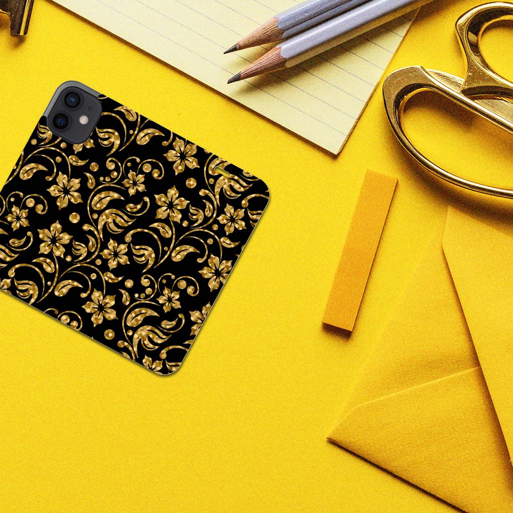 iPhone 12 Mini Smart Cover Gouden Bloemen - B2C Telecom