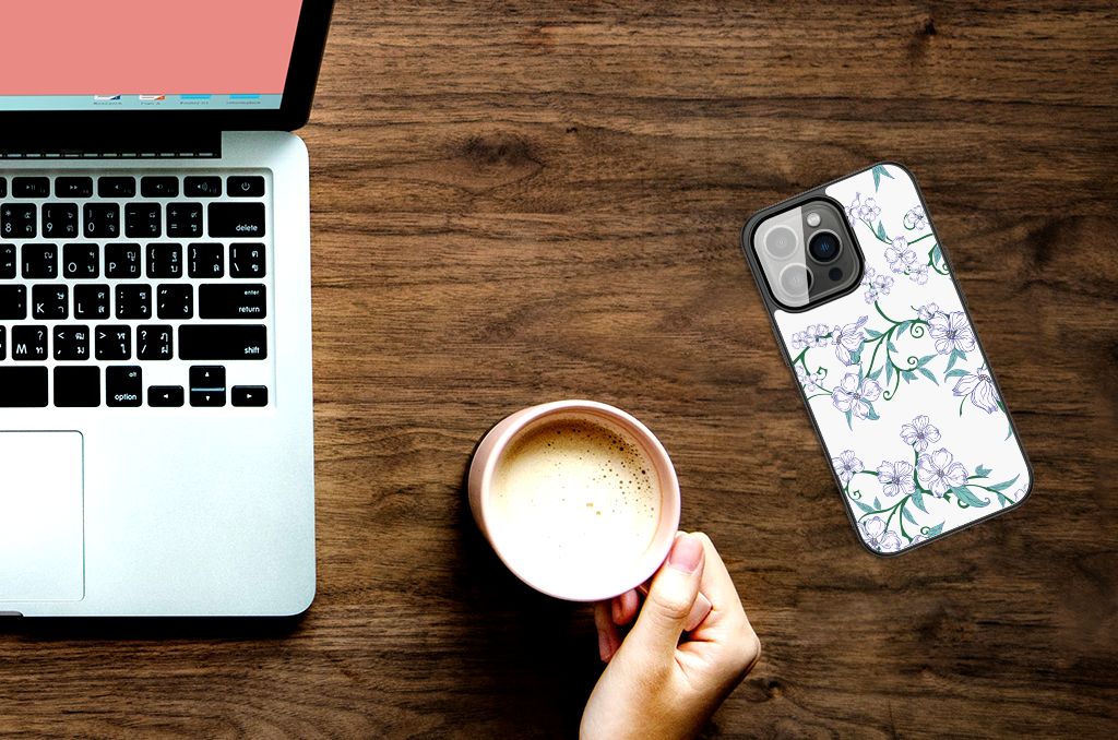 iPhone 13 Pro Max Uniek Bloemen Hoesje Blossom White B2C Telecom