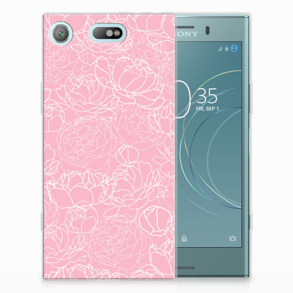 Sony Xperia XZ1 Compact TPU Case White Flowers