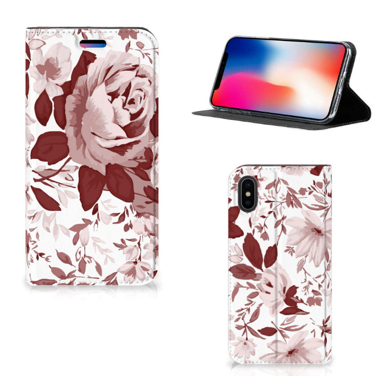 Bookcase Apple iPhone X | Xs Watercolor Flowers