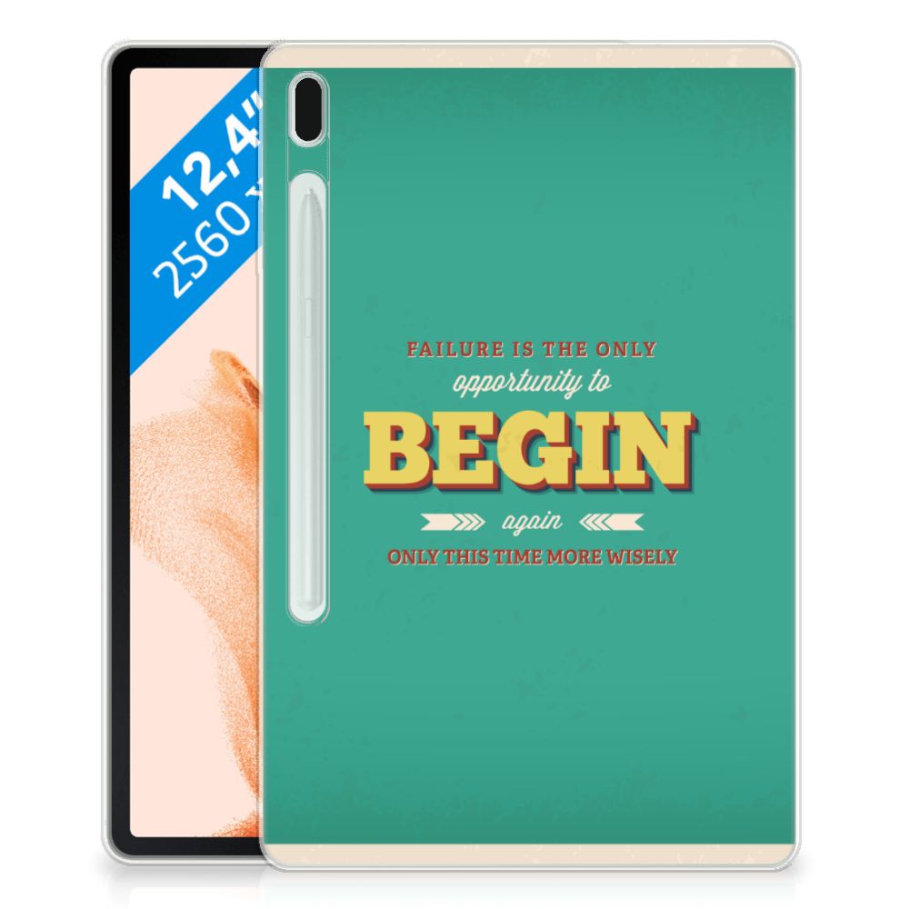 Samsung Galaxy Tab S7FE Back cover met naam Quote Begin - B2C Telecom