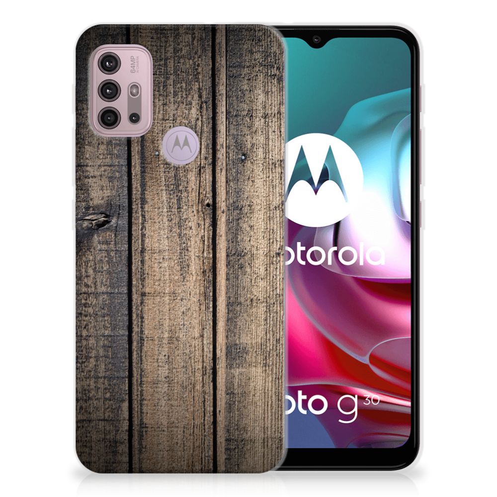 Motorola Moto G30 | G10 Bumper Hoesje Steigerhout