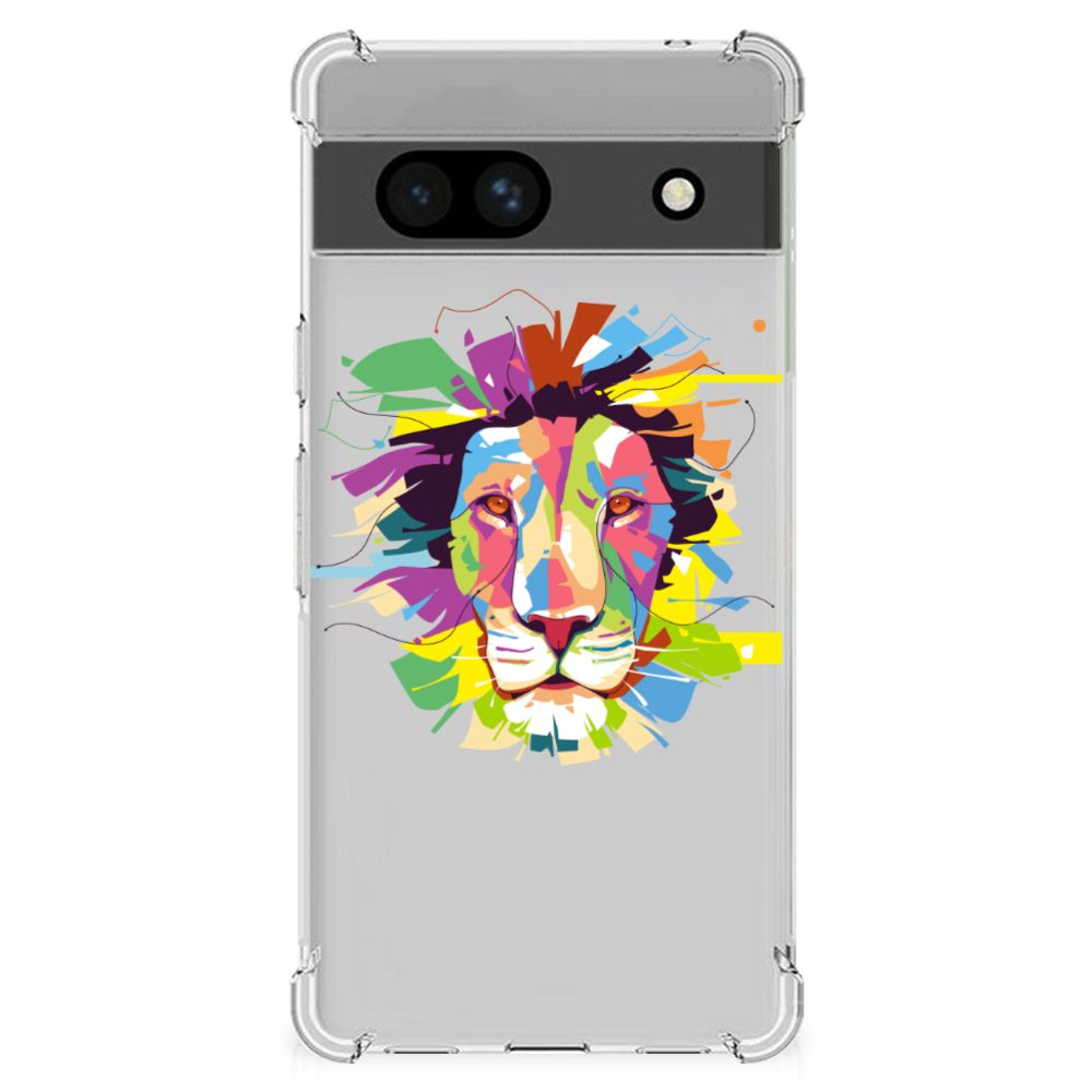 Google Pixel 7A Stevig Bumper Hoesje Lion Color