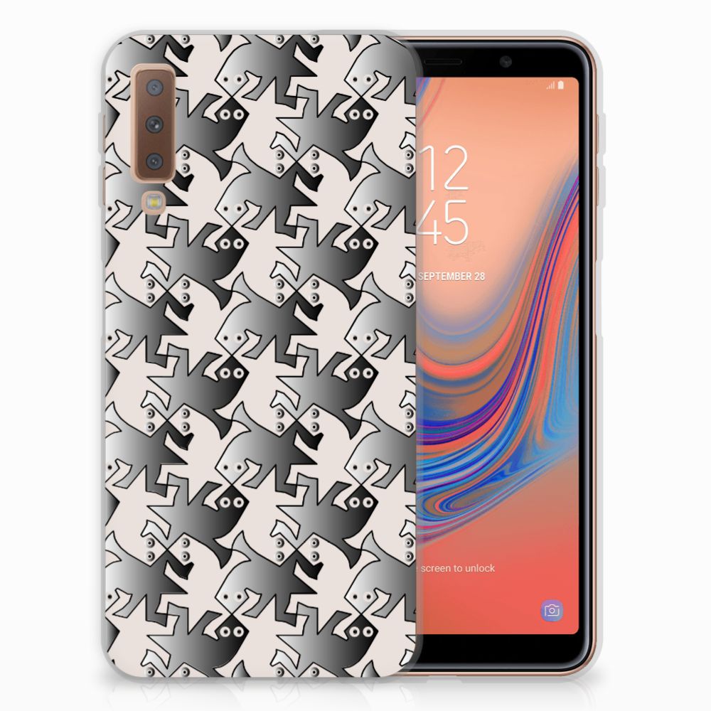 Samsung Galaxy A7 (2018) TPU Hoesje Salamander Grey