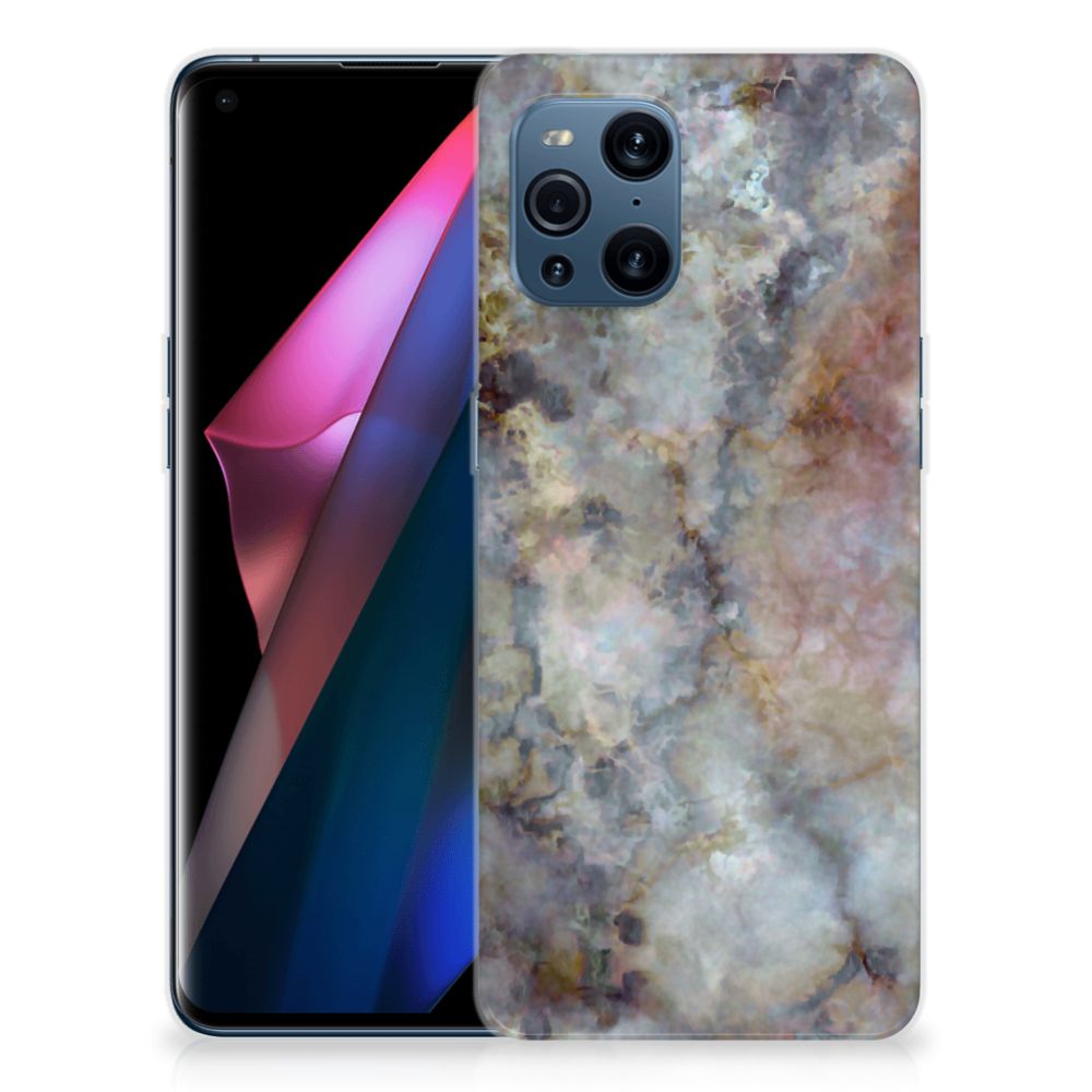 OPPO Find X3 | X3 Pro TPU Siliconen Hoesje Marmer Grijs