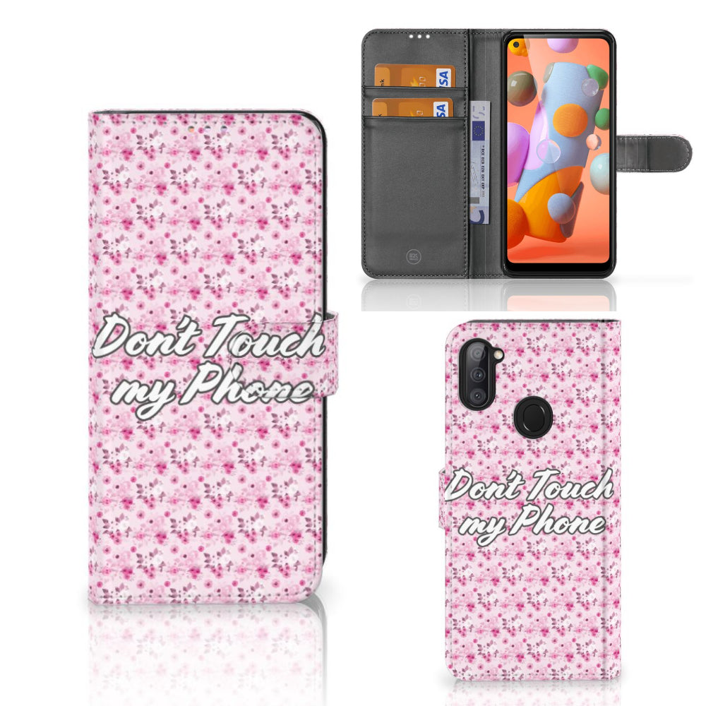 Samsung Galaxy M11 | A11 Portemonnee Hoesje Flowers Pink DTMP