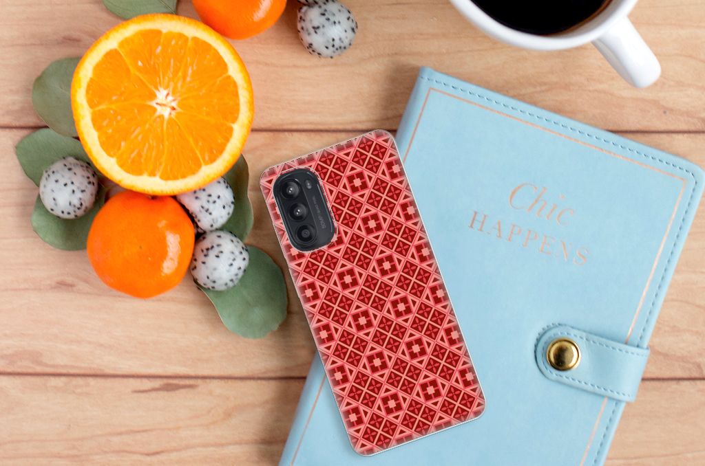 Motorola Moto G52/G82 TPU bumper Batik Rood