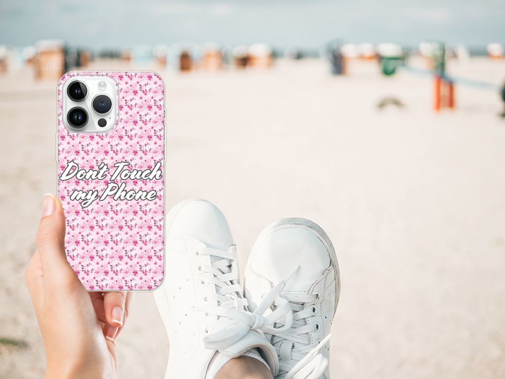 iPhone 14 Pro Max Silicone-hoesje Flowers Pink DTMP B2C Telecom
