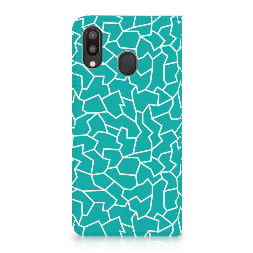 Samsung Galaxy M20 Bookcase Cracks Blue