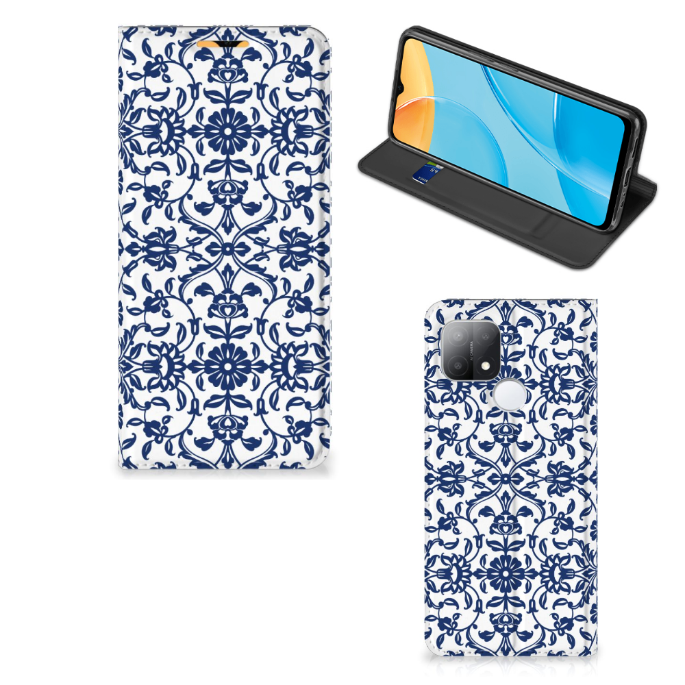 OPPO A15 Smart Cover Flower Blue - B2C Telecom