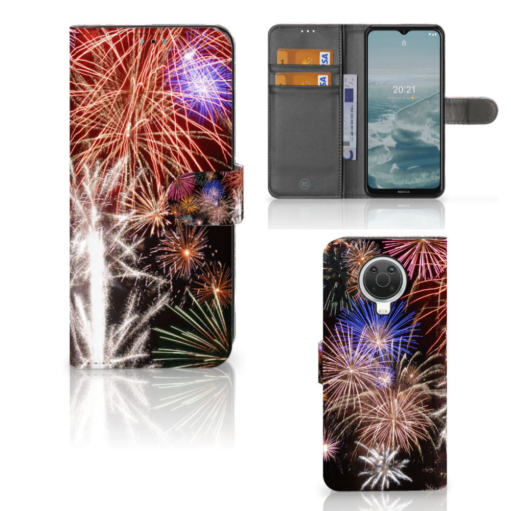 Nokia G10 | G20 Wallet Case met Pasjes Vuurwerk