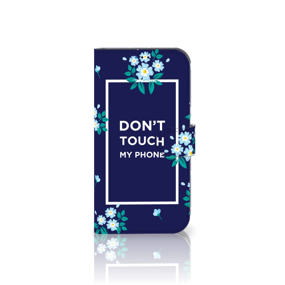 iPhone 14 Pro Max Portemonnee Hoesje Flowers Blue DTMP