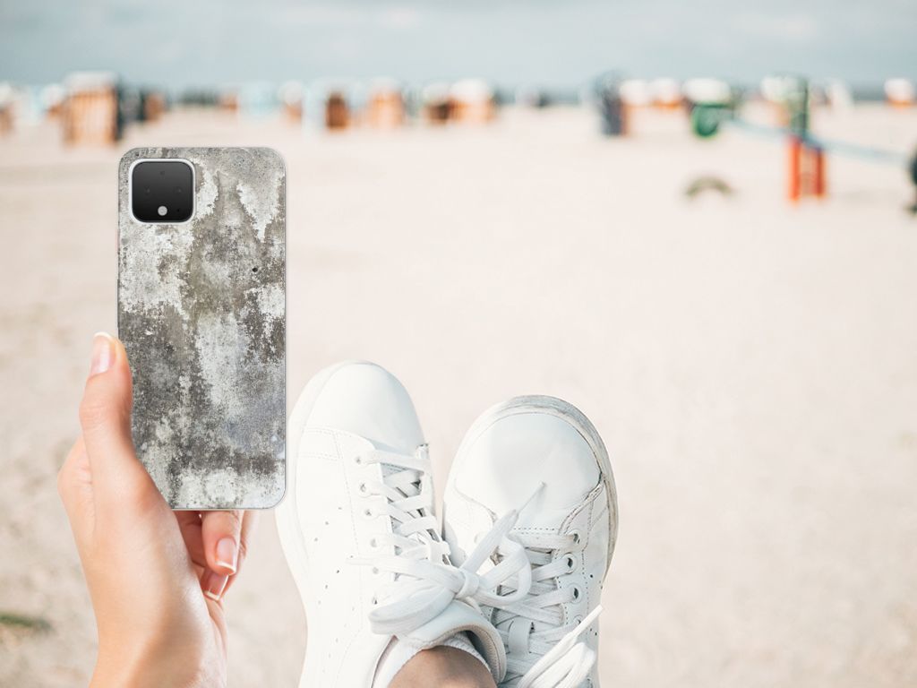 Google Pixel 4 TPU Siliconen Hoesje Beton Print B2C Telecom