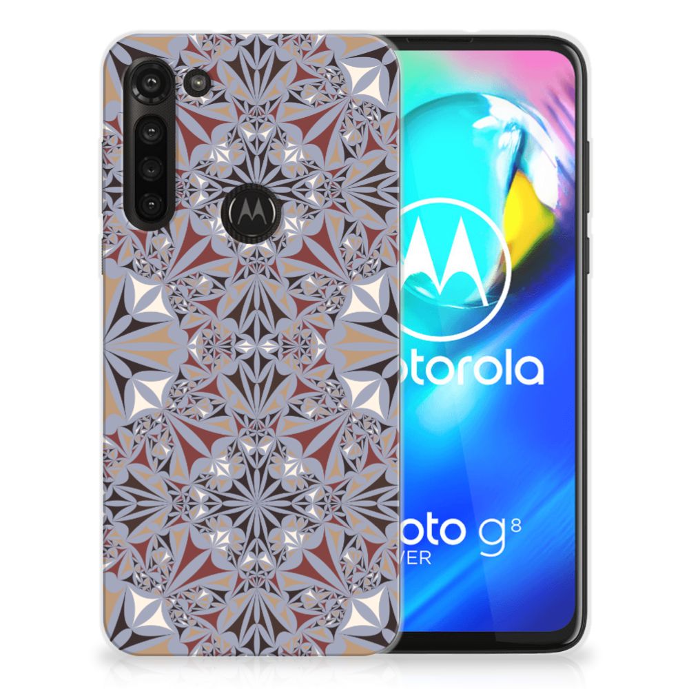 Motorola Moto G8 Power TPU Siliconen Hoesje Flower Tiles B2C Telecom