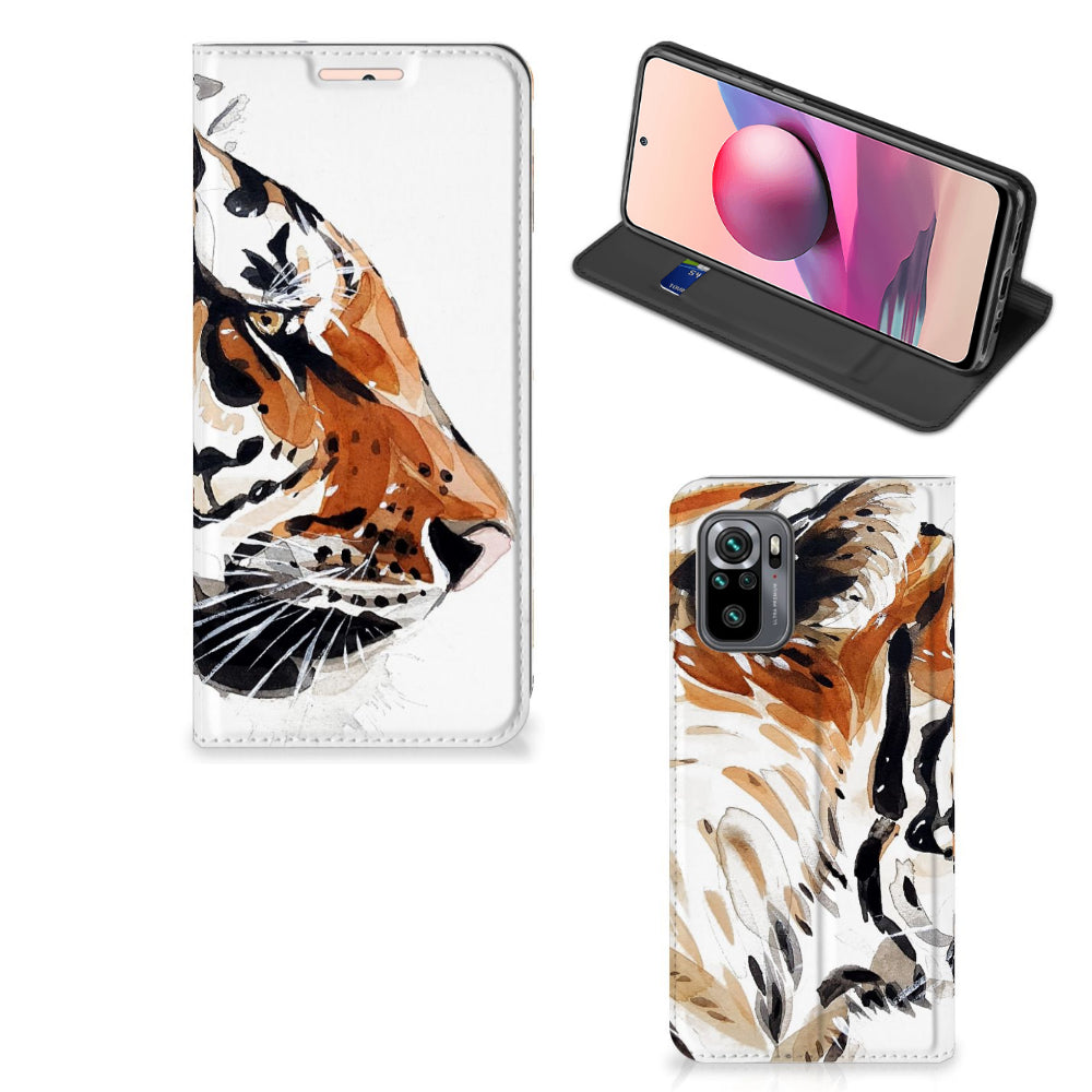 Bookcase Xiaomi Redmi Note 10 4G | 10S | Poco M5s Watercolor Tiger