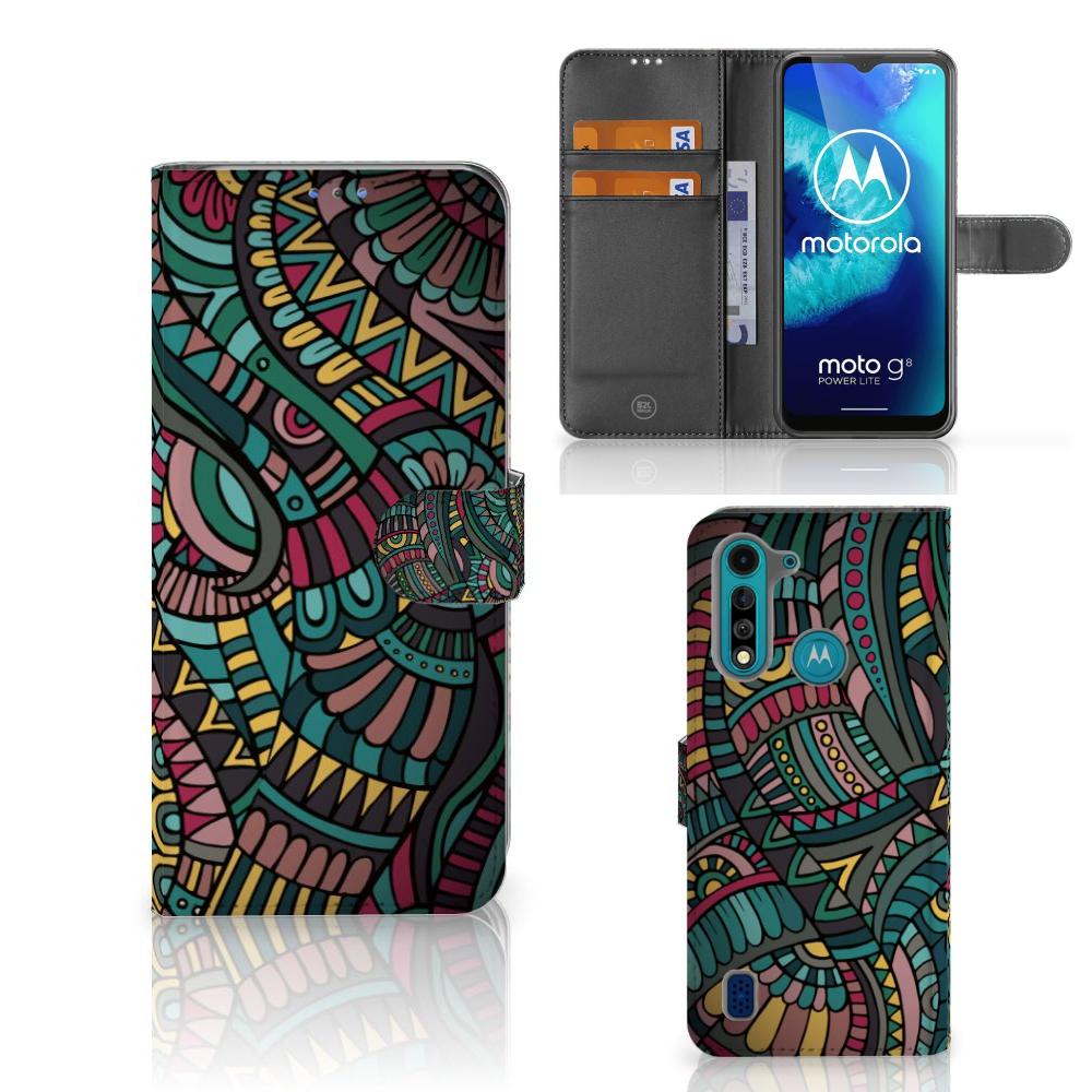 Motorola G8 Power Lite Telefoon Hoesje Aztec