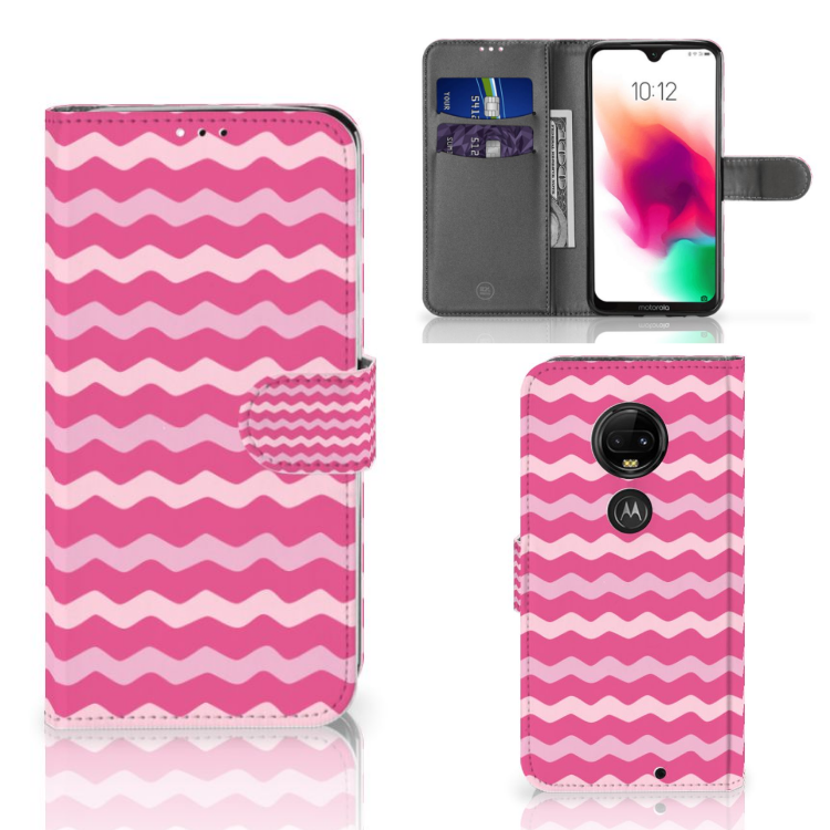 Motorola Moto G7 | G7 Plus Telefoon Hoesje Waves Pink