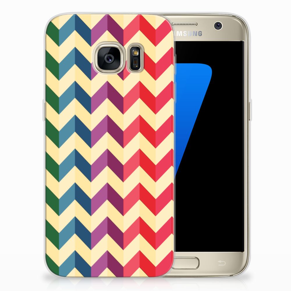Samsung Galaxy S7 TPU bumper Zigzag Multi Color