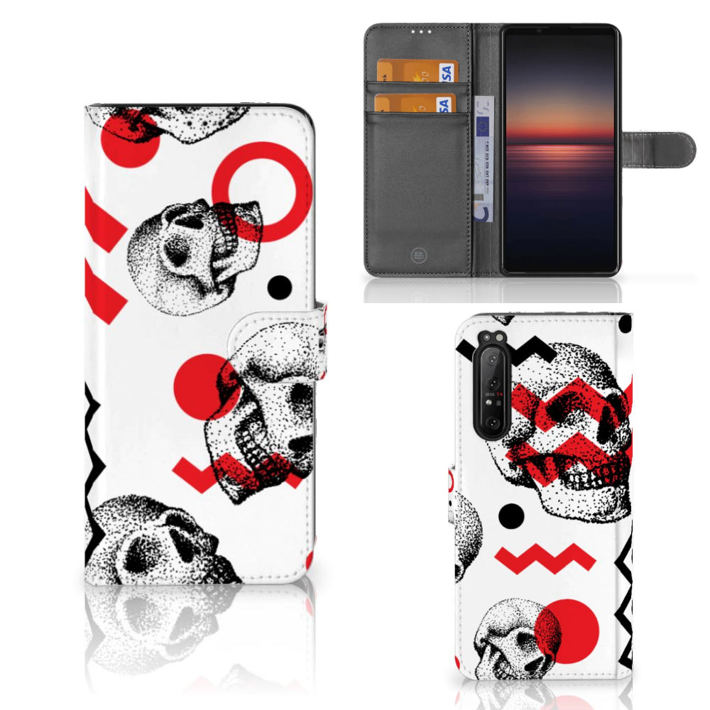 Telefoonhoesje met Naam Sony Xperia 1 II Skull Red