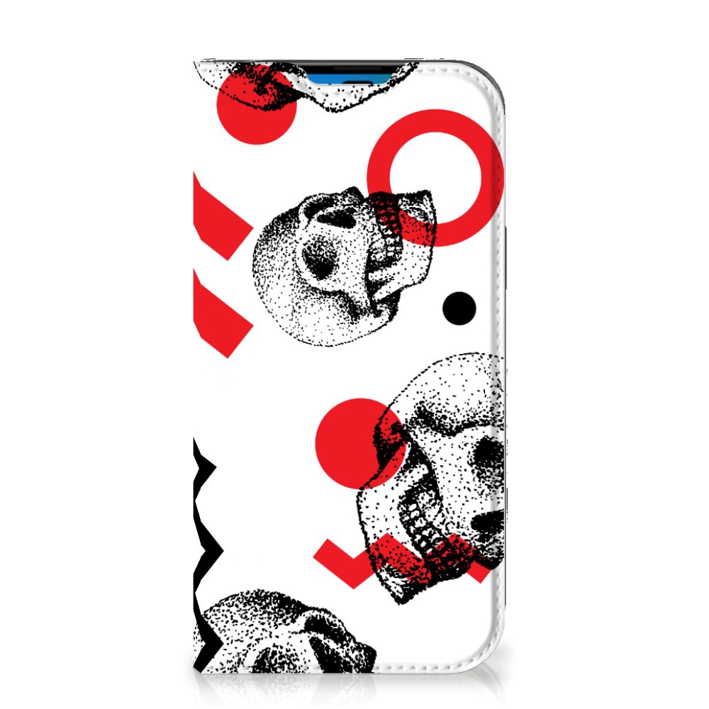 Mobiel BookCase iPhone 14 Pro Skull Red - B2C Telecom