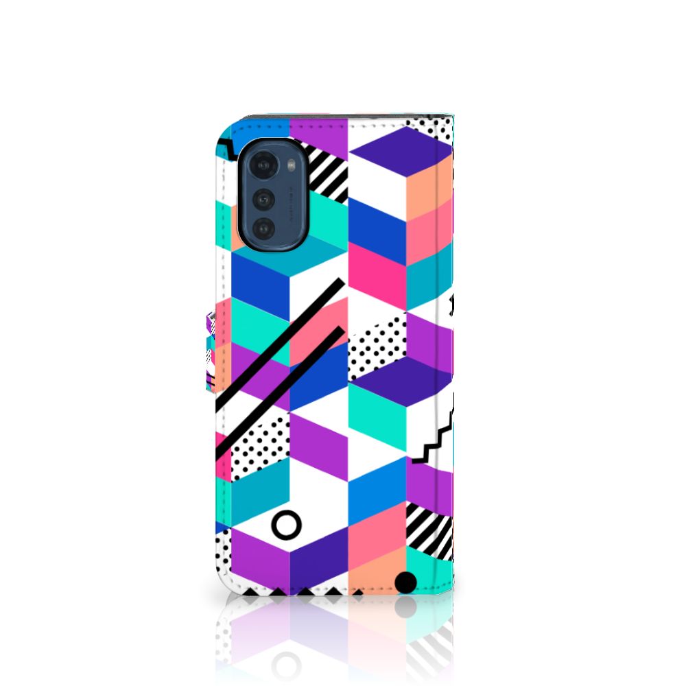 Motorola Moto E32 | Moto E32s Book Case Blokken Kleurrijk