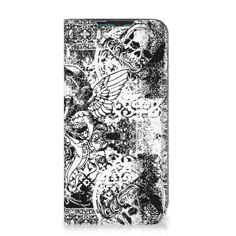 Mobiel BookCase Motorola G8 Plus Skulls Angel - B2C Telecom