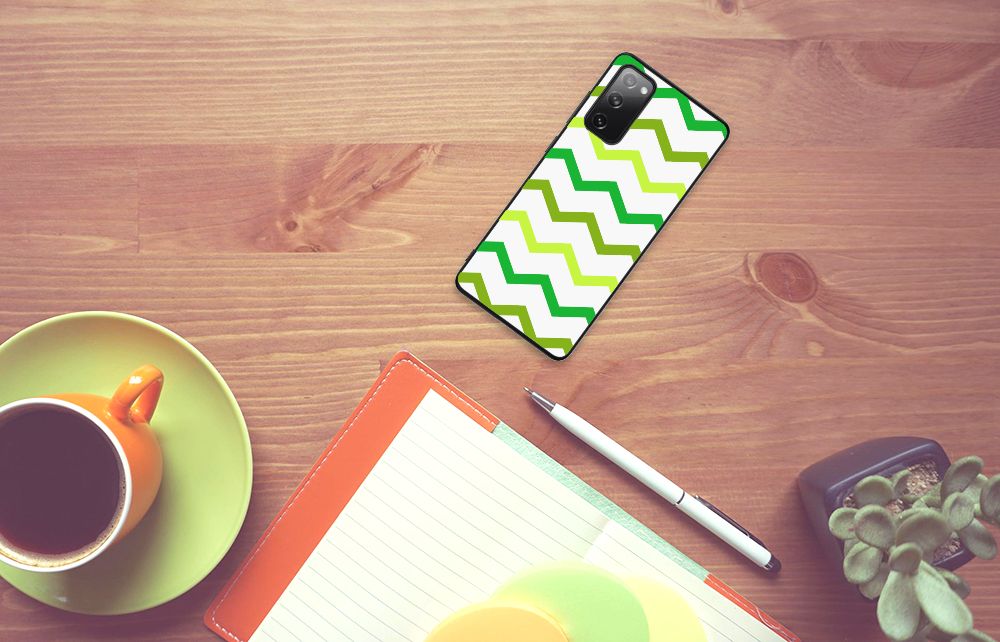 Samsung Galaxy S20 FE Back Case Zigzag Groen B2C Telecom