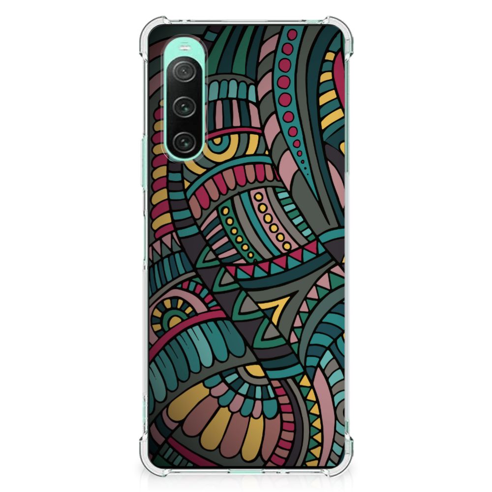 Sony Xperia 10 V Doorzichtige Silicone Hoesje Aztec