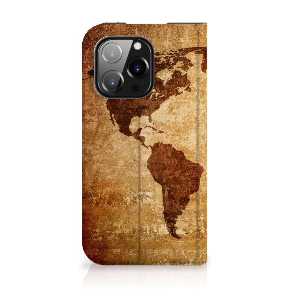 iPhone 14 Pro Book Cover Wereldkaart
