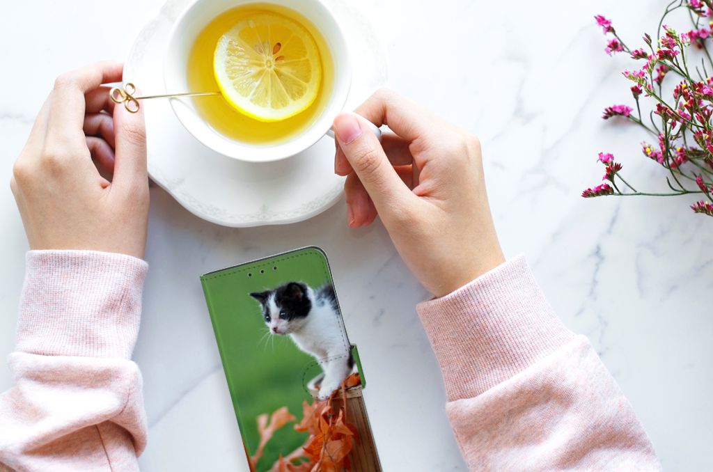 Alcatel 1S 2020 Telefoonhoesje met Pasjes Kitten