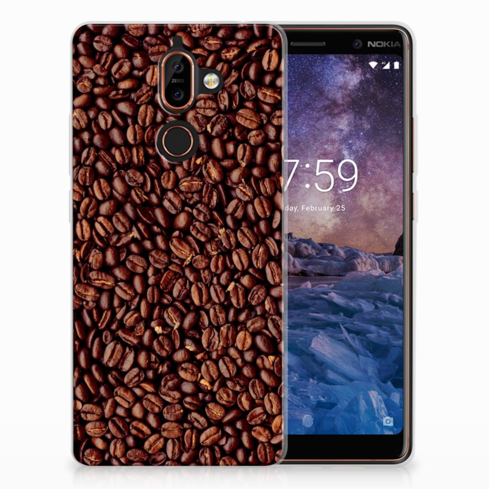 Nokia 7 Plus Siliconen Case Koffiebonen