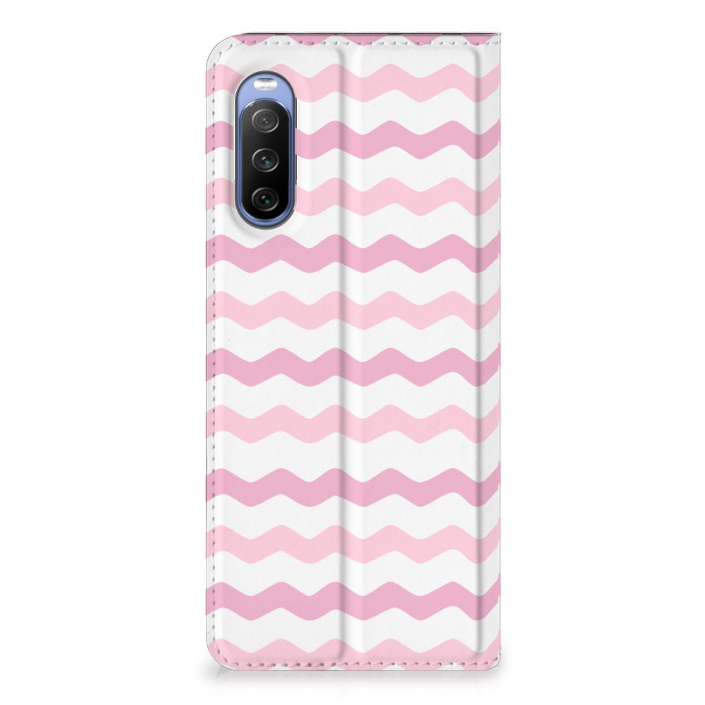 Sony Xperia 10 III Hoesje met Magneet Waves Roze - B2C Telecom