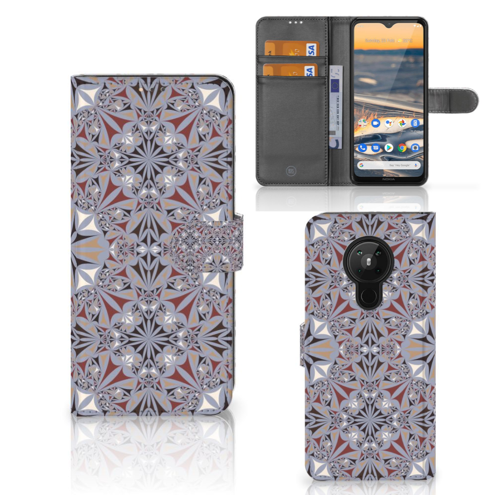 Nokia 5.3 Bookcase Flower Tiles