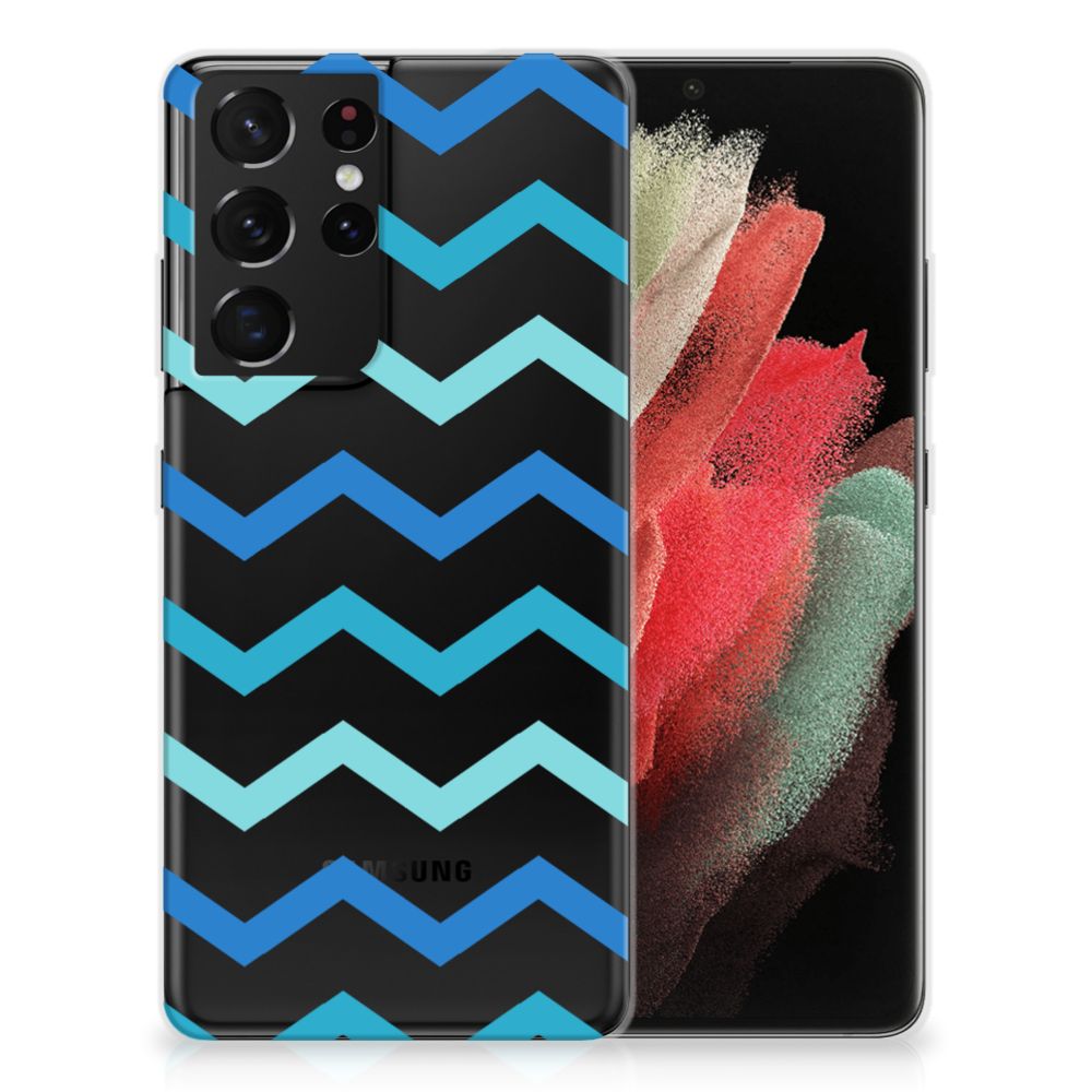 Samsung Galaxy S21 Ultra TPU bumper Zigzag Blauw B2C Telecom