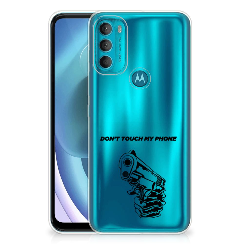 Motorola Moto G71 5G Silicone-hoesje Gun Don't Touch My Phone