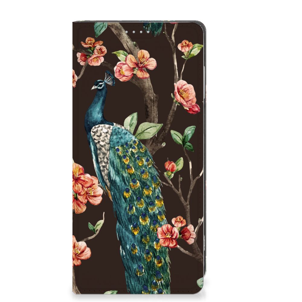 Motorola Moto G13 | G23 Hoesje maken Pauw met Bloemen