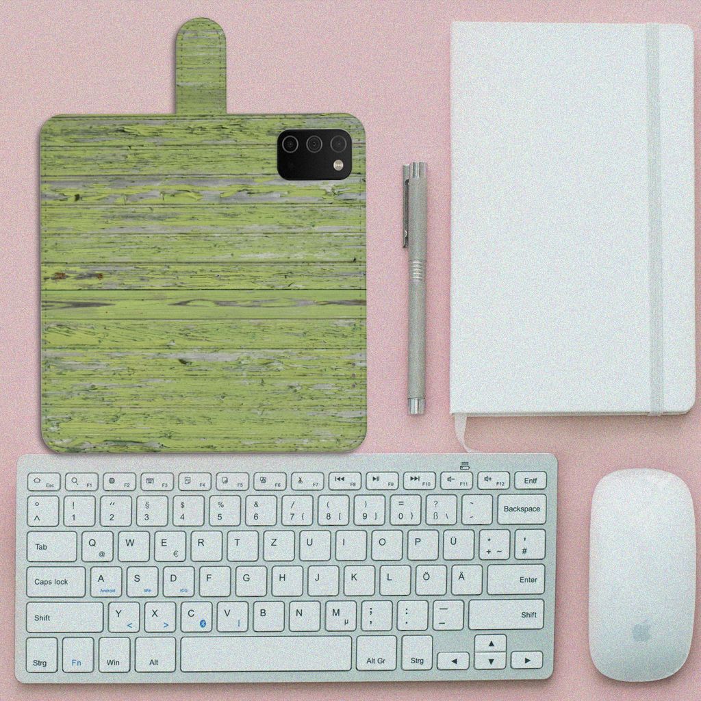 Samsung Galaxy A03s Book Style Case Green Wood