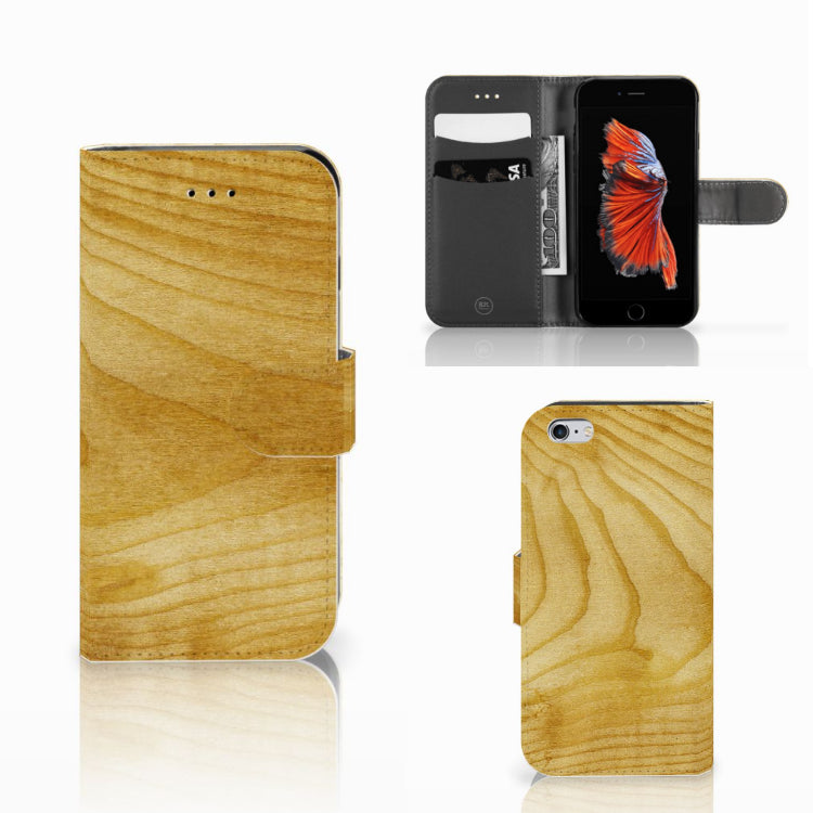 Apple iPhone 6 | 6s Book Style Case Licht Hout