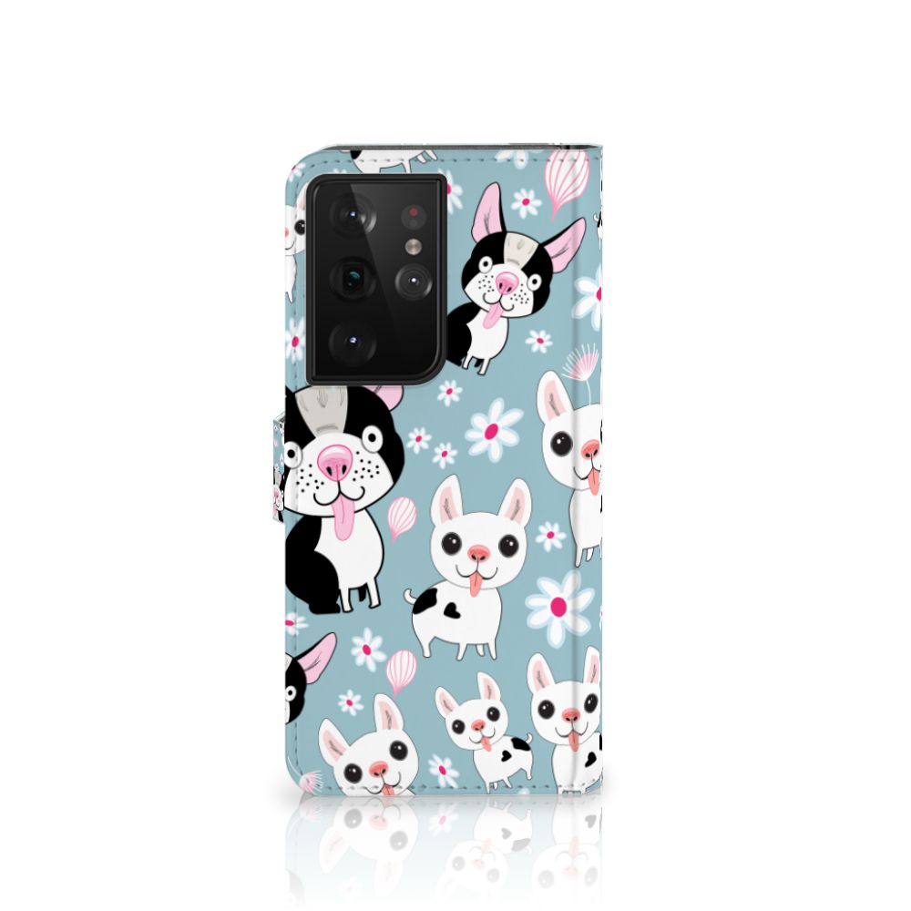 Samsung Galaxy S21 Ultra Telefoonhoesje met Pasjes Hondjes