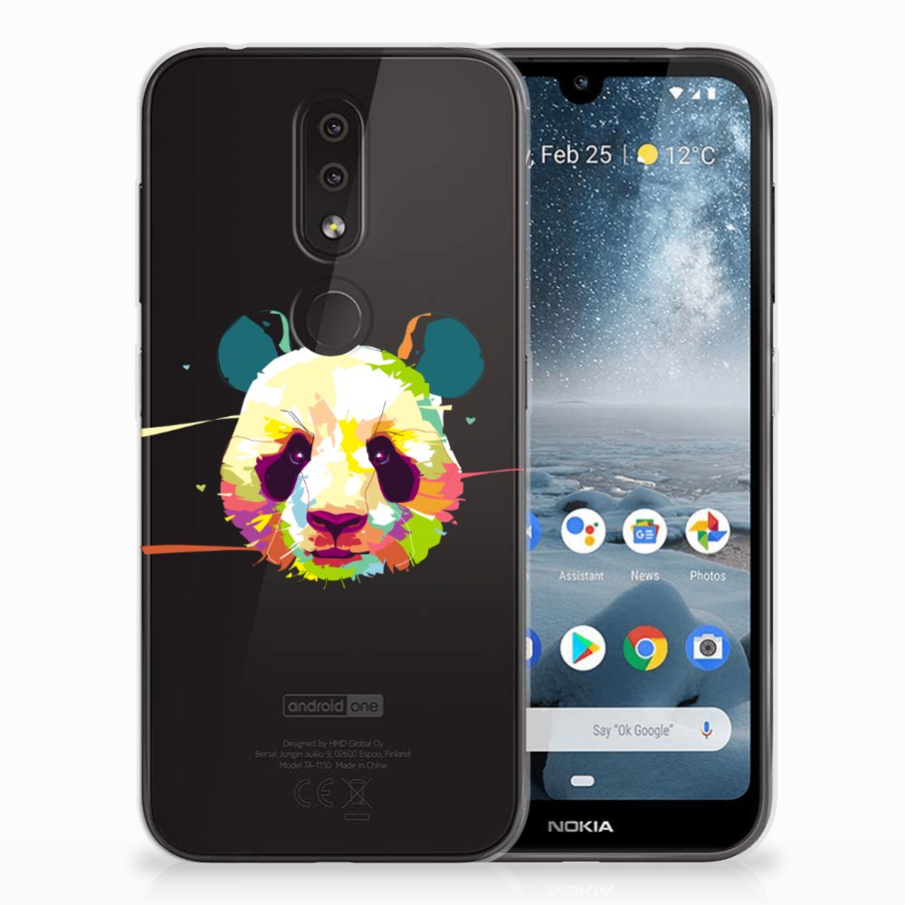 Nokia 4.2 Telefoonhoesje met Naam Panda Color