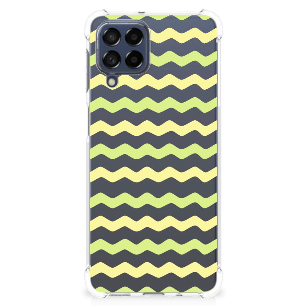 Samsung Galaxy M53 Doorzichtige Silicone Hoesje Waves Yellow B2C Telecom