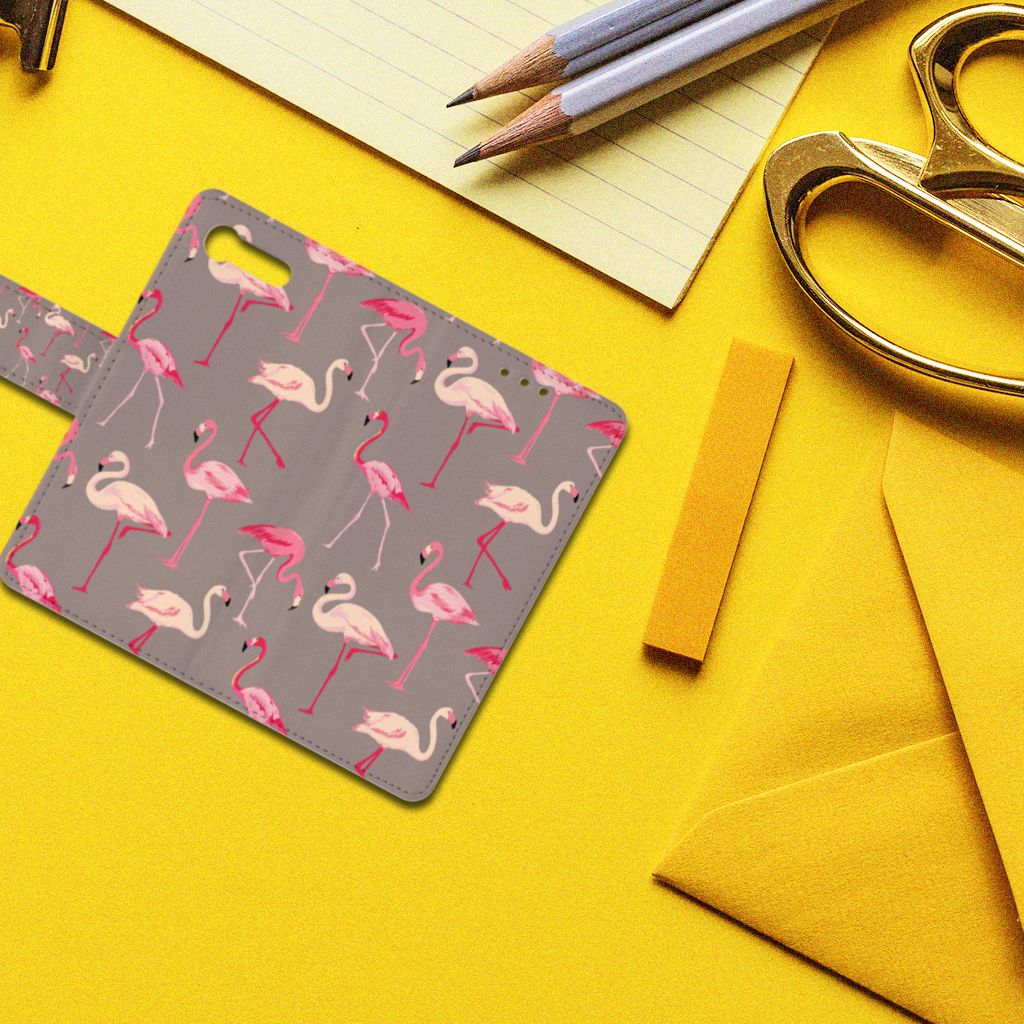 Sony Xperia X Compact Telefoonhoesje met Pasjes Flamingo