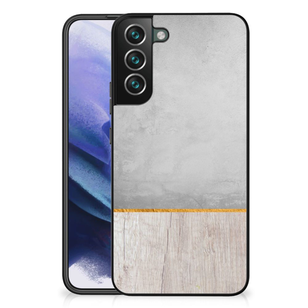 Samsung Galaxy S22 Plus Houten Print Telefoonhoesje Wood Concrete