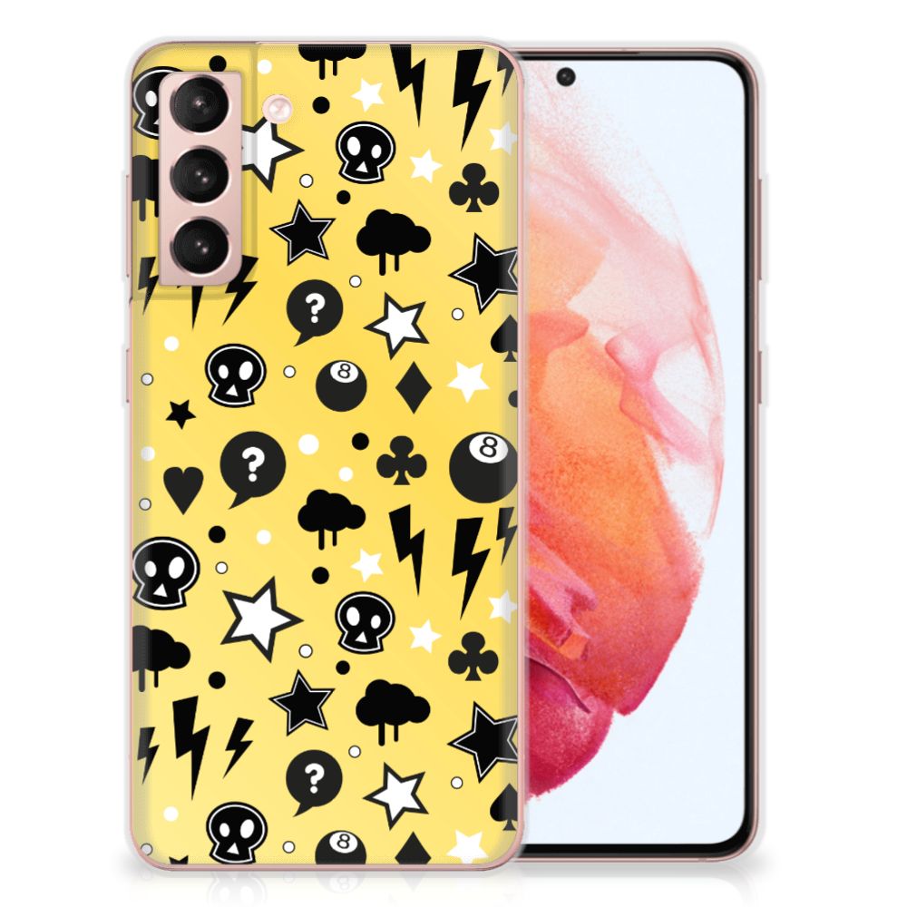 Silicone Back Case Samsung Galaxy S21 Punk Geel